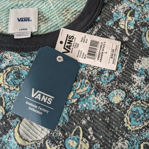 Vans ANAHEIM SPACE GALAXY T-SHIRT Men Cotton Premium thick 0124 NWT - Picture 8 of 11